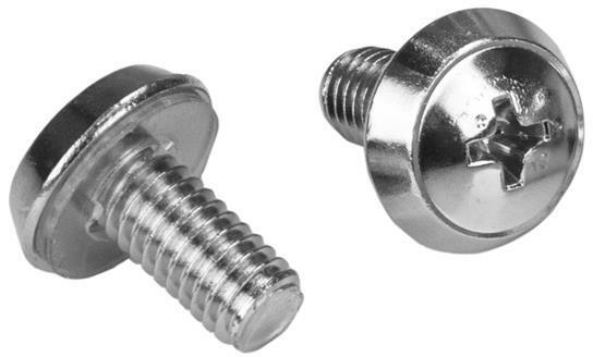 Productafbeelding StarTech M6 rekschroeven en M6 kooimoeren - 20 stuks - M6 moeren - montageschroeven voor serverkasten