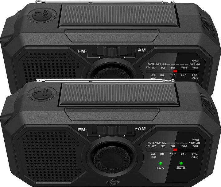 Actual product image Infactory Set of 2 Solar & Dynamo Case Radio (FM, AM)
