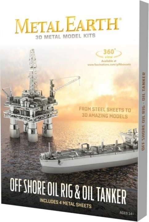 Actual product image Metal Earth constructie speelgoed Offshore Oil Rig and Tanker Gift Box
