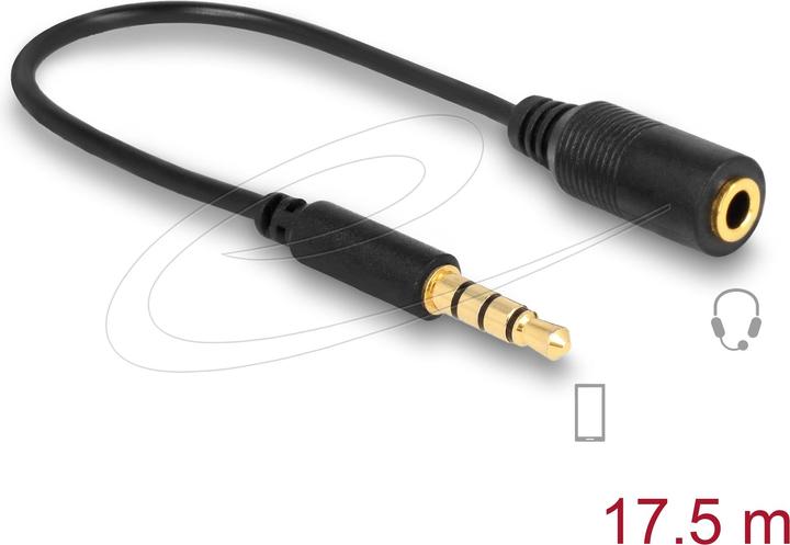 Productafbeelding Delock Kabelaansluiting 3,5 mm 4-pins mannetje > aansluiting 3,5 mm 4-pins vrouwtje (0.18 m)