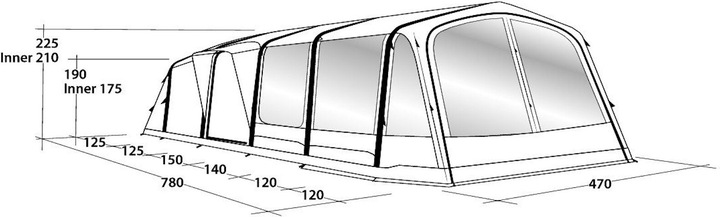 Produktbild Outwell Lakeville 7SA (Tunnelzelt, 43.90 kg, 7 Personen)