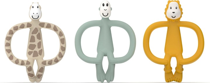 Actual product image Matchstick Monkey Gift set teething rings 3-pack - Ludo lion, Gigi giraffe & monkey