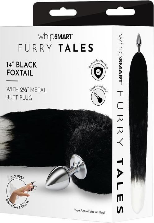 Actual product image Xgen Products whipsmart 2,5 inch metal plug with 14" black indigo fox tail