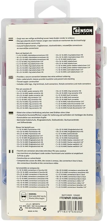 Actual product image Benson Cable lug set 150 pcs (150 pcs.)