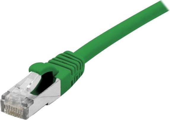 Actual product image Exertis Connect Patch cable S/FTP (PiIMF), Cat 6A (EIA/TIA), green, 10.0 m Patch cable with especially narrow bend (S/FTP, CAT6a, 10 m)