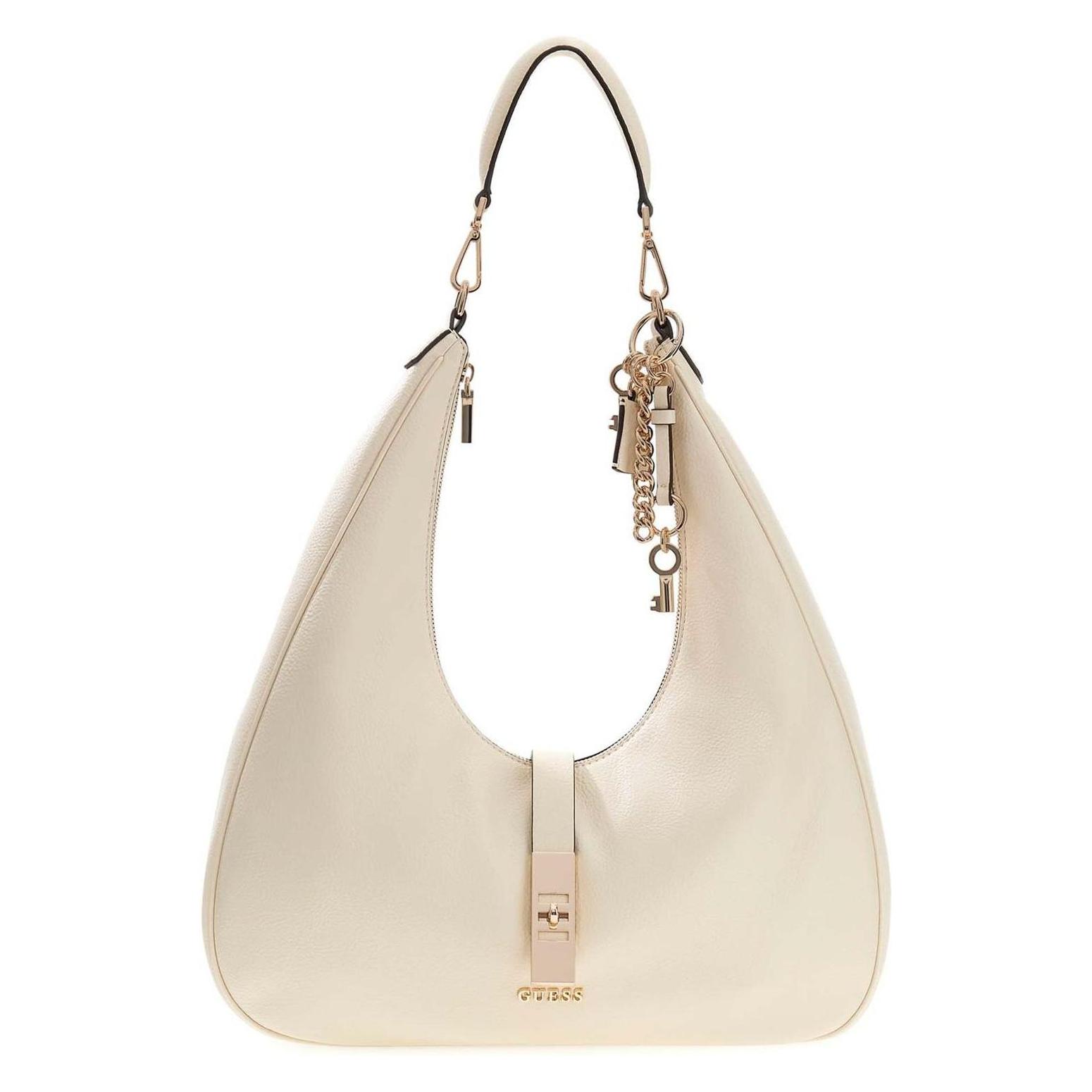 Guess, Damen, Handtasche, Brooke Hobo, Weiss