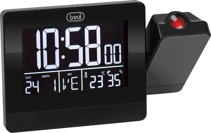 Trevi Zegar-budzik EC884 black z projektorem