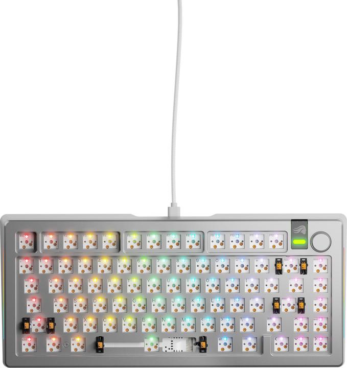 Actual product image Glorious GMMK 3 Pro 75 % Custom Gaming Keyboard - Barebone, ANSI layout, silver (Barebone, Cable)