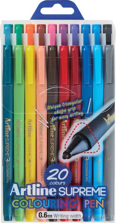 Actual product image Artline Triangular Supreme Colouring Pen (20x)