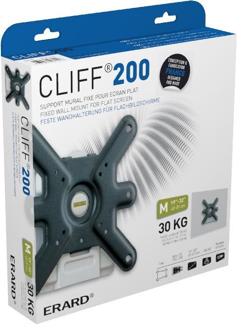 Image du produit Erard CLIFF 200 Support mural rigide pour écran 19-43 pouces (Mur, 32", 30 kg)