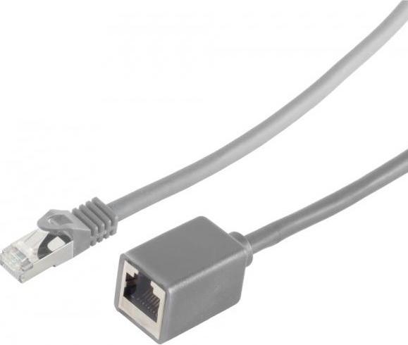 Actual product image Shiverpeaks BASIC-S patch cable extension, Cat. 6A, grey 5.0 m, S/FTP, withCat.7 raw cable, PIMF, halogen-free (S/FTP, CAT7, 5 m)