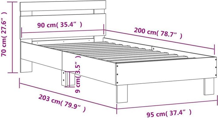 Image du produit vidaXL Bettgestell (90 x 200 cm)