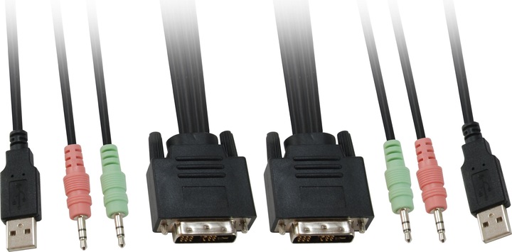 Image du produit LevelOne KVM-0260 Commutateur KVM DVI avec câble audio/USB