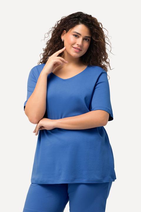 Produktbild Ulla Popken Shirt, doppellagige Vorderseite, Slim, Rundhals, Halbarm (56)