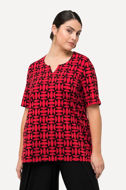 Produktbild Ulla Popken T-Shirt, grafischer Druck, Tunika-Ausschnitt, Halbarm (46, 48)