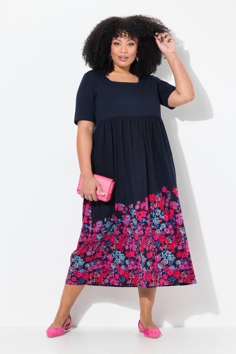 Produktbild Ulla Popken Maxikleid, A-Linie, Carree-Ausschnitt, Halbarm, Taschen (60)