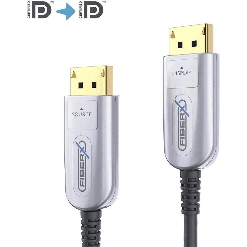 FiberX Serie - DisplayPort 2.0 8K Glasfaser Extender Kabel - 10m (10 m, DisplayPort), Video Kabel
