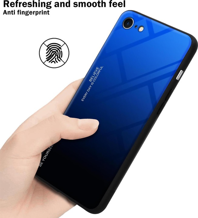 Produktbild Cadorabo TPU 2 Farben Glas Cover (Apple iPhone 7, Apple iPhone SE (2nd Gen))