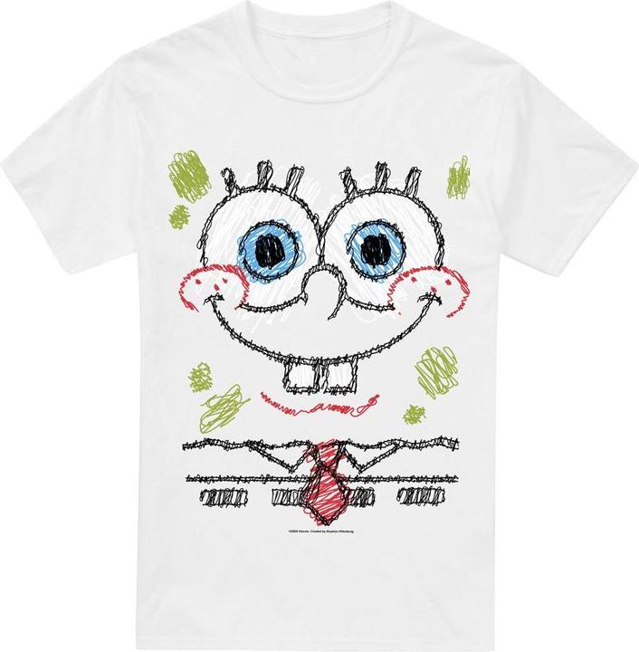 Actual product image Spongebob Squarepants Mens Scribble Smile T-Shirt (XL)