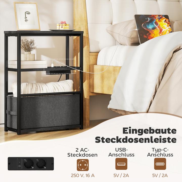 Image du produit Homcom Beistelltisch MDF, Stahl Schwarz