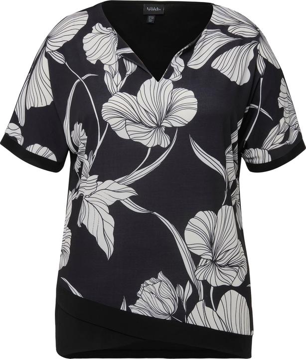 Actual product image Ulla Popken Mix Fabric Floral Print Top (46, 48)