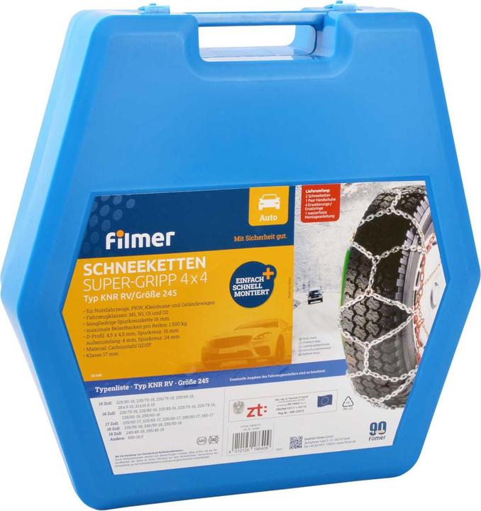 Immagine prodotto Filmer Catene da neve 16 mm, Super-Gripp 4x4, 15"-19", 215-255 mm