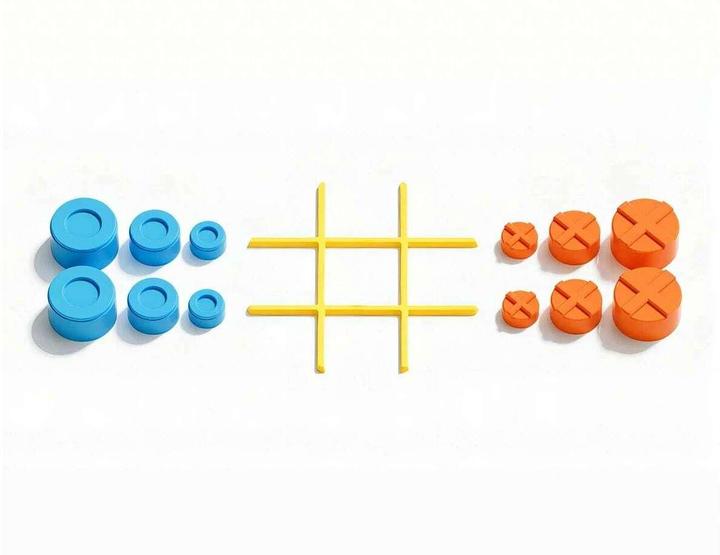 Actual product image Giiker Tic-Tac-Toe Bolt-Spiel, Gelb (English, French, German, Italian, 1 - 2 Players)