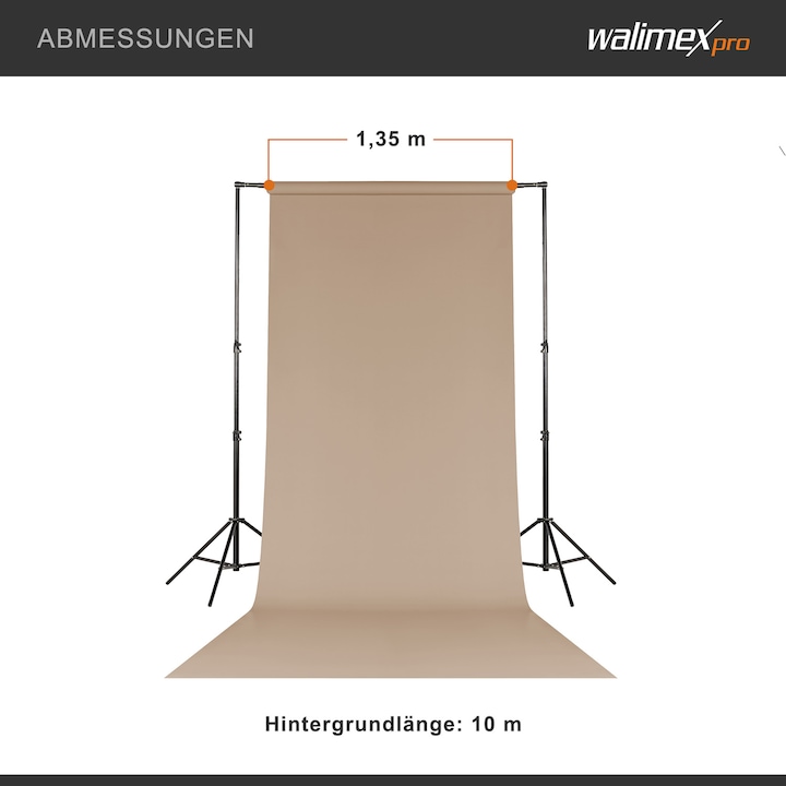 Produktbild Walimex pro Hintergrundkarton 1,35x10m, light beige (135 cm)