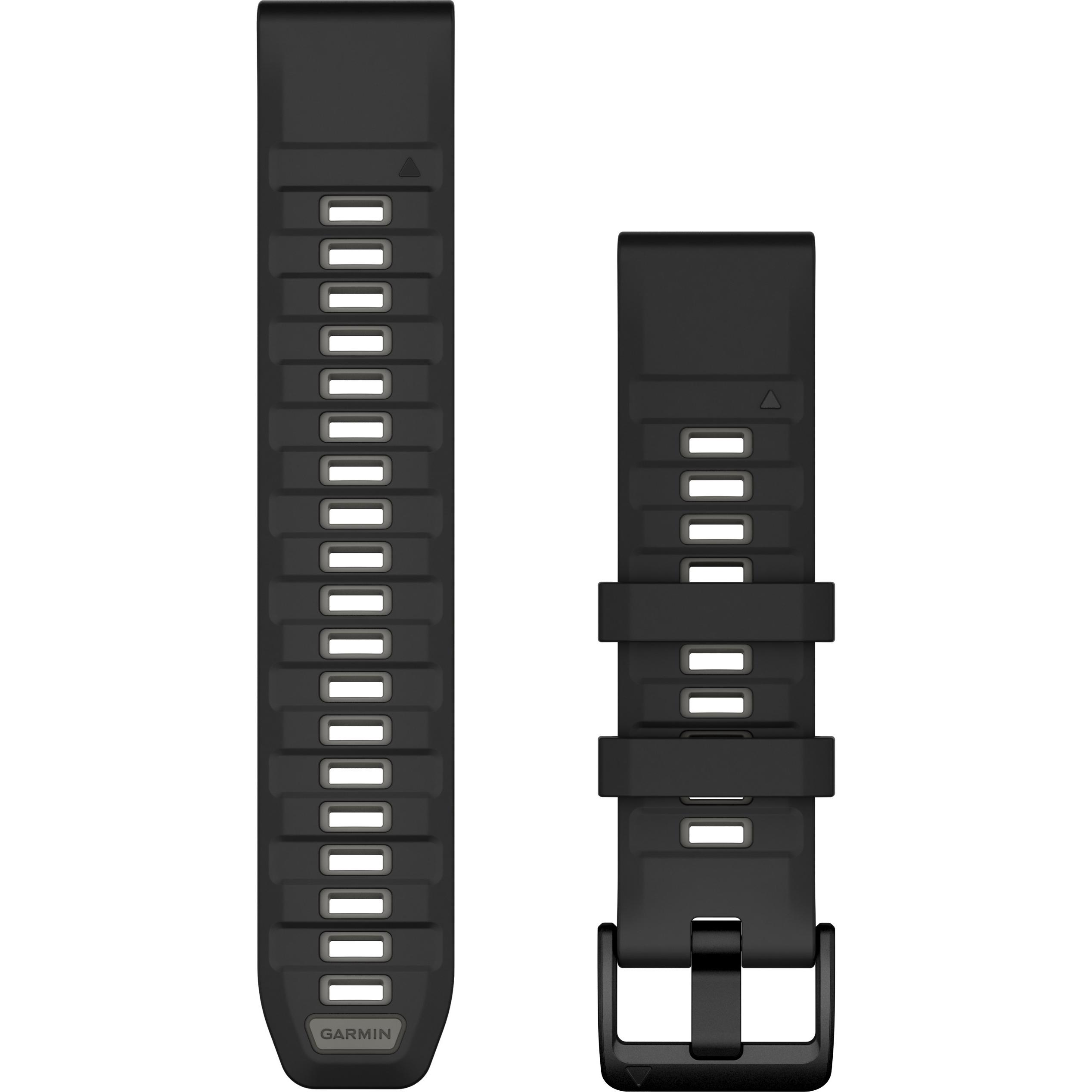 Garmin Ersatzarmband QuickFit 22mm (22 mm, Silikon), Uhrenarmband, Grau, Schwarz