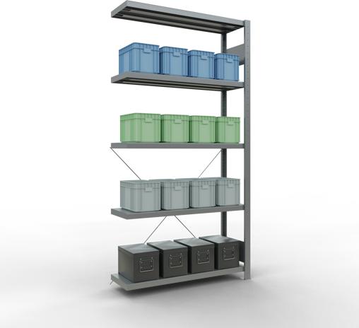 Produktbild Schulte Lagertechnik Stecksystem Anbauregal MULTIplus250 mit Kreuzstrebe