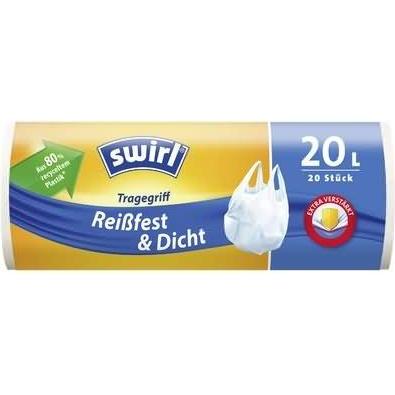 Swirl Müllbeutel mit Griff 20l VE=20 Stück, Abfallsack, Weiss