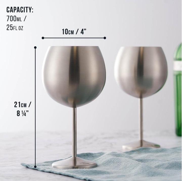 Produktbild Oak & Steel Edelstahl Gin Gläser Silber 4er-Set (7 dl, 4 x, Gin Gläser)