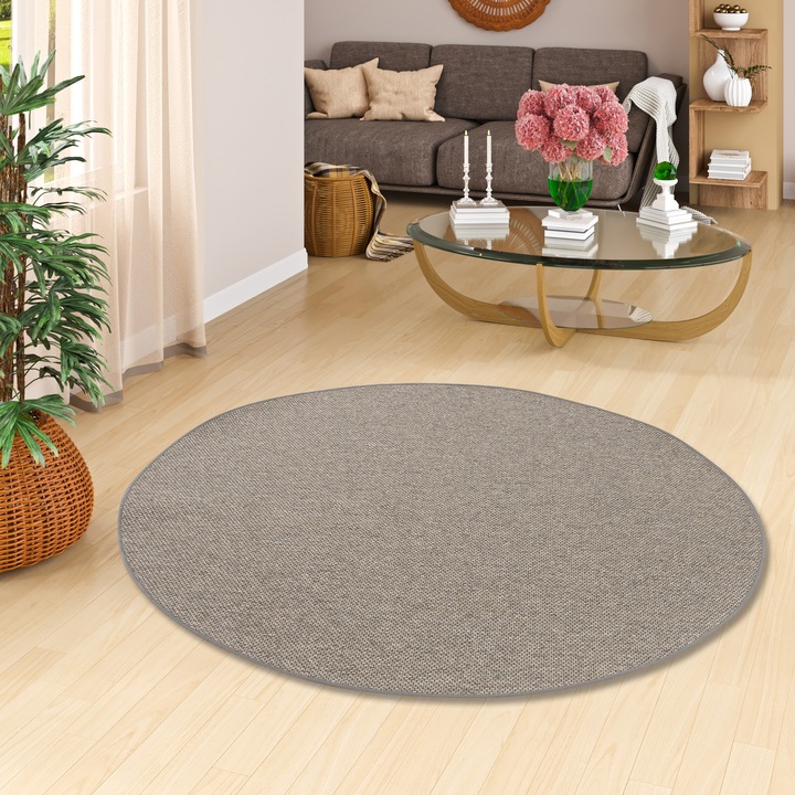 Produktbild Snapstyle Bentzon Natur Flachgewebe Teppich Rund (200x200 cm)