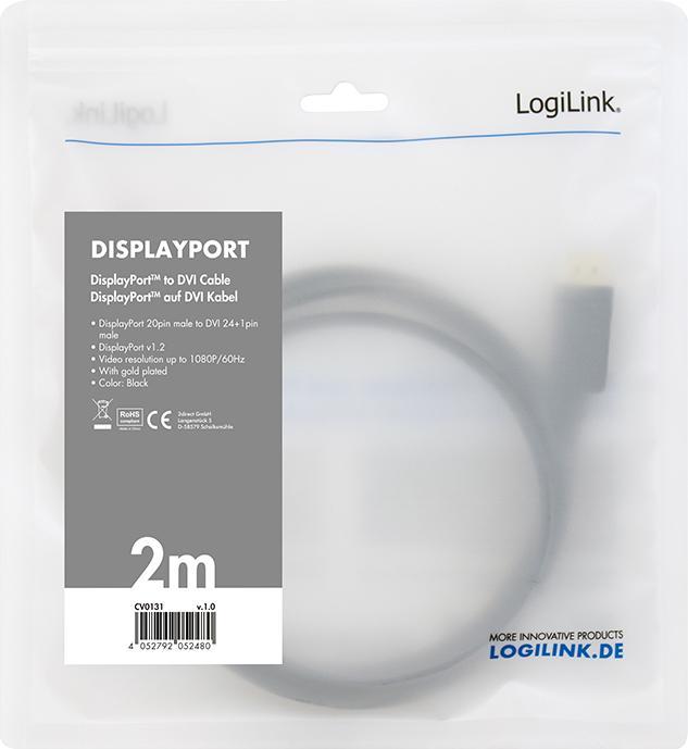 Actual product image LogiLink DisplayPort — DVI (5 m, DisplayPort, 1.2)