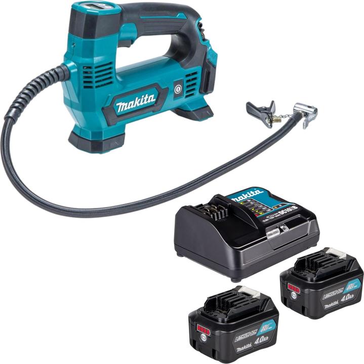 Makita MP 100 DSM Akku Kompressor 12 V max. 8,3 bar + 2x Akku 4,0 Ah + Ladegerät (8.30 bar)