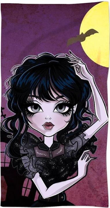 Actual product image Aurora Gothic Girl cotton beach towel (70 x 140 cm)