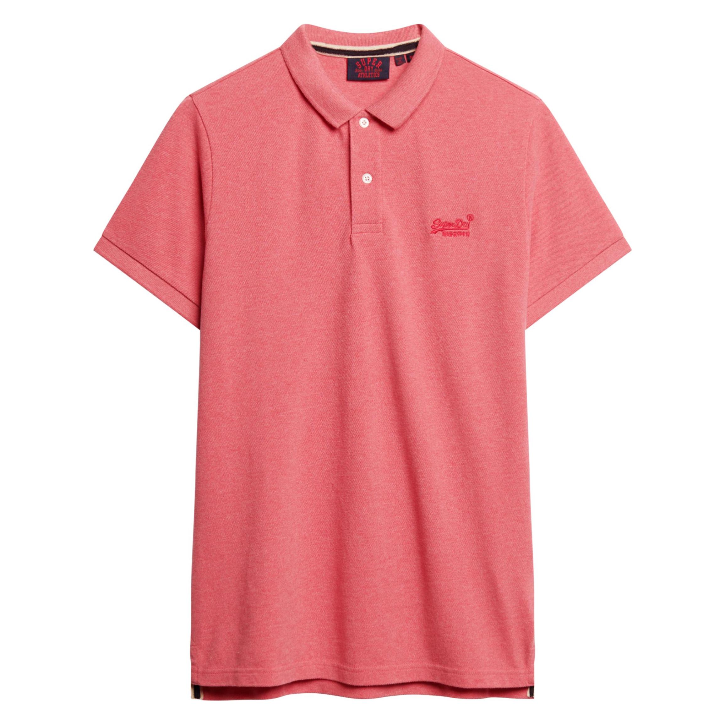 Superdry, Herren, Shirts, Klassisches Polohemd Aus Pikee, Pink, (Xxl)
