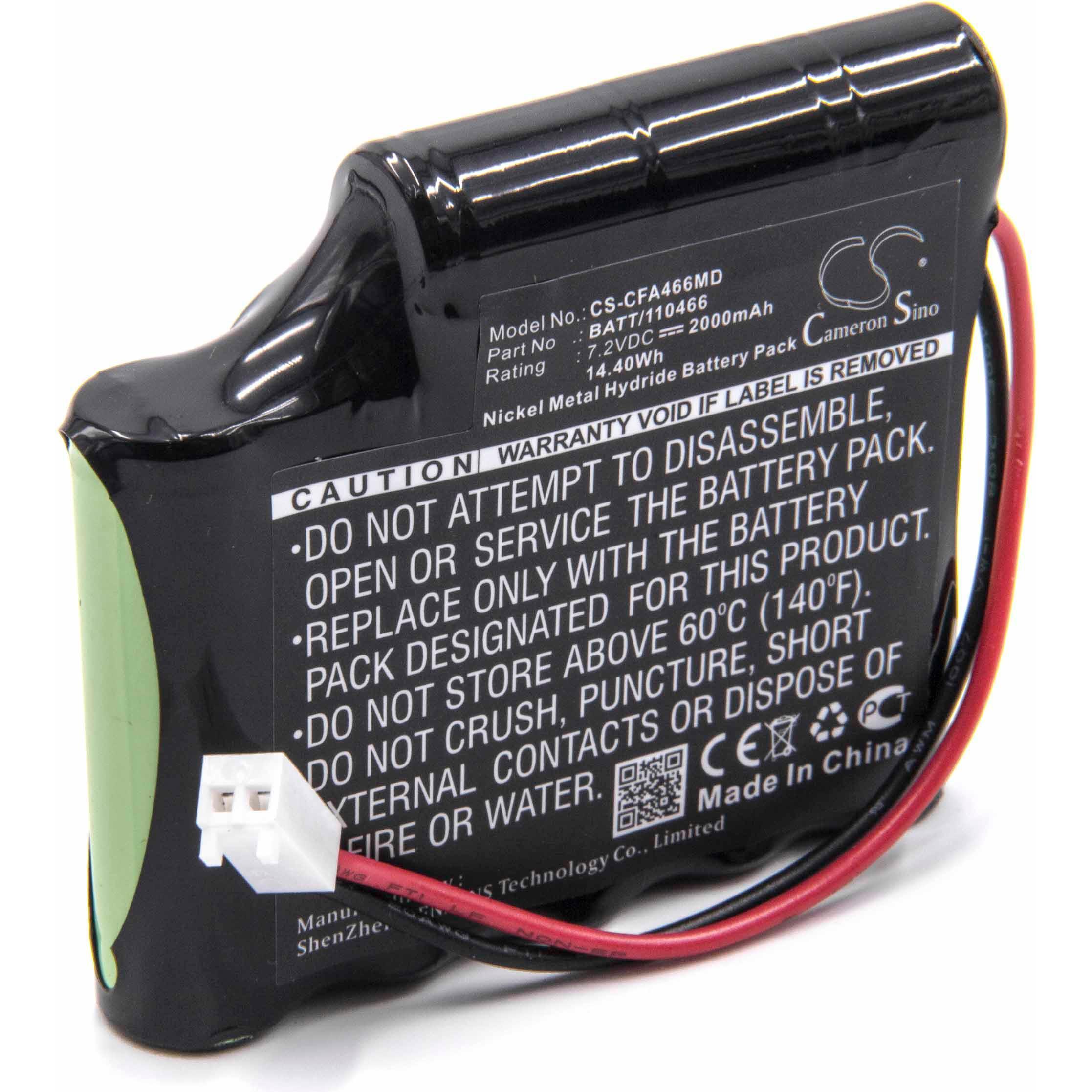 XCell Medizintechnik-Akku als Ersatz für Globus BATT/110466 - 2000mAh, 7,2V, NiMH (1 Stk., 2000 mAh, Akku), Akku Ladeger...