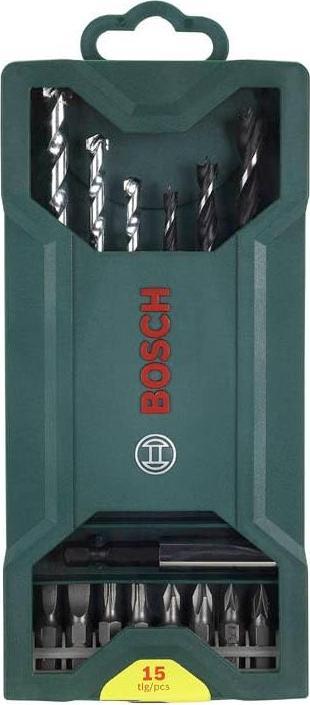Actual product image Bosch Zubehör Mini-X-Line mixed set, 15 pieces, 3 masonry bits, 3 wood bits, 8 screwdriver bits (5 mm, 6 mm, 8 mm)