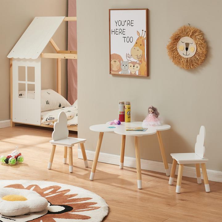 Actual product image En.Casa Kindersitzgruppe Epim mit Wolkendesign Weiss (Child seating group)