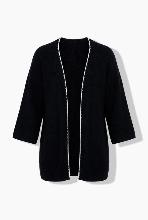 Produktbild Ulla Popken Strickjacke, Zierkanten, V-Ausschnitt, 3/4-Arm (58)