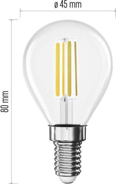 Produktbild Emos LED Lampe Filament Mini Globe / E14 / 5,9 W (60 W) / 806 lm / Neutral Weiss (E14, 806 lm, 1 x)