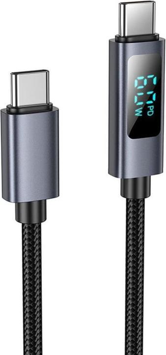 Image du produit Hoco Cable cable Type C to Type C with display 3A 60W X112 1 m black (1 m, 60 W)