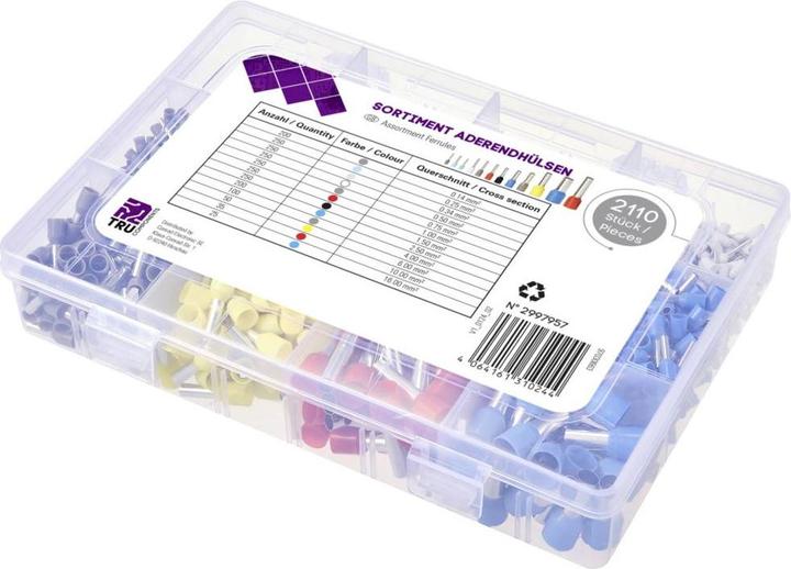Produktbild Tru Components TC-11991828 Aderendhülsen-Sortiment 0.14mm² 16mm² Grau, Lichtblau, Türkis, Weiss