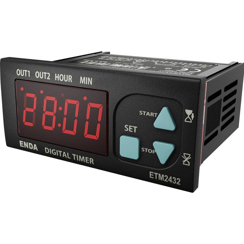 Enda ETM2432 – Digitales Zeitrelais 2-Relais, Timerfunktion mit Start/Reset/Gate – 77×35 mm Einbau, IP65, Relais