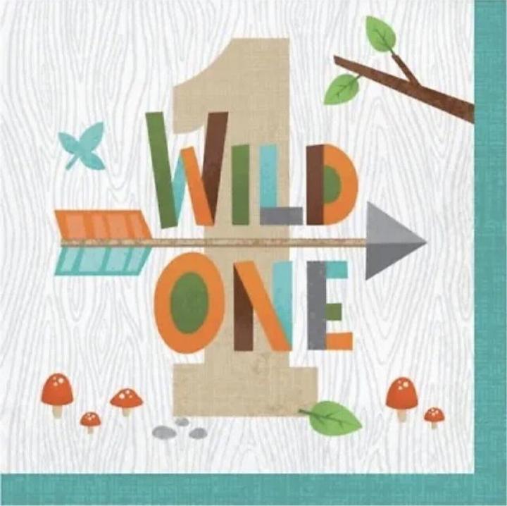 Image du produit Creative Party - Serviettes de table WILD ONE (16 pcs, 16.51 x 16.51 cm)