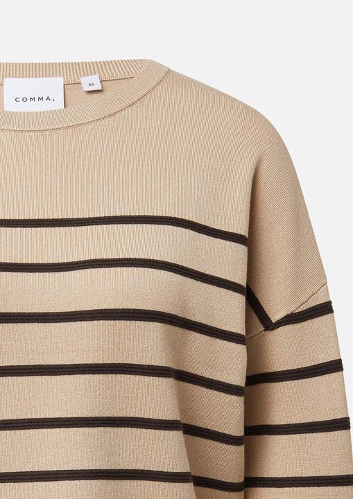 Produktbild Comma Strickpullover Feinstrickpullover mit strukturiertem Streifenmuster (40)