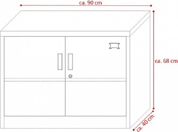 Produktbild Jet-Line Aktenschrank SARATOW dunkelgrau (90 x 40 x 68 cm)