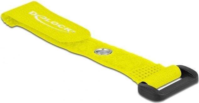 Produktbild Delock Klett-Kabelbinder mit Schlaufe und Befestigungsöse L 150 x B 20 mm gelb 5 Stück (Klettkabelbinder, 150 mm, 5 Stk.)
