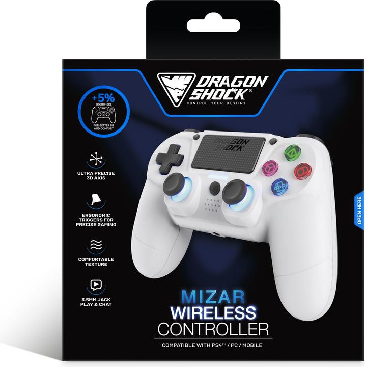 Actual product image DragonShock Controller Mizar Wireless white PS4 (PS4)